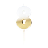 Gold Ombre 8 Number Birthday Candle
