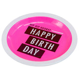 Happy Birthday Pink Paper Plates - Neon Birthday- 10 Inner Pack