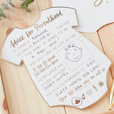 Gold Foiled Baby Shower Prediction Game Cards- 10 Inner Pack