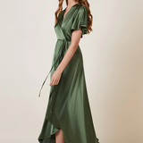 REWRITTEN Florence Waterfall Bridesmaid Dress - Olive Green