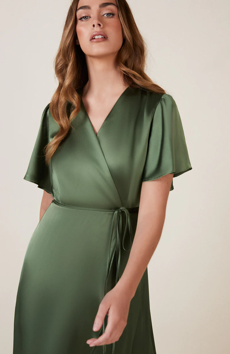 REWRITTEN Florence Waterfall Bridesmaid Dress in Olive Green Something Borrowed REWRITTEN Florence Waterfall Bridesmaid Dress in Olive Green Something Borrowed