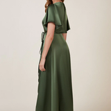 REWRITTEN Florence Waterfall Bridesmaid Dress - Olive Green