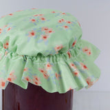Green Floral Jam Jar Fabric Topper - Large