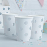 Silver Foiled Polka Dot Paper Cups - Pick & Mix- 10 Inner Pack