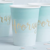 Mint & Gold Foiled Hooray Paper Cups - Pick & Mix- 10 Inner Pack