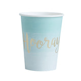 Mint & Gold Foiled Hooray Paper Cups - Pick & Mix- 10 Inner Pack