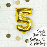 Gold Foil Number Balloon- 5 Inner Pack
