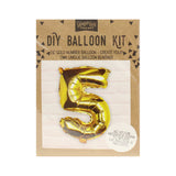 Gold Foil Number Balloon- 5 Inner Pack