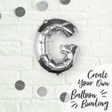 Silver Foil Letter Balloons- 5 Inner Pack