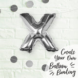 Silver Foil Letter Balloons- 5 Inner Pack