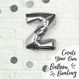 Silver Foil Letter Balloons- 5 Inner Pack