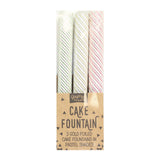 Pastel and Gold Foiled Striped Cake Fountain Candles