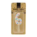 Polka Dot Candle Number 6 - Pick and Mix