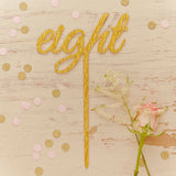 Gold Glitter Wedding Table Numbers 1-12