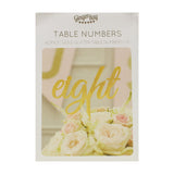 Gold Glitter Wedding Table Numbers 1-12