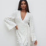 PRETTY LAVISH Provence Wrap Sequin Dress