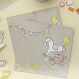 1st Birthday Napkins - Rock-a-bye