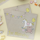 1st Birthday Napkins - Rock-a-bye- 10 Inner Pack