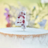 Pressed Petal Number 4 Birthday Cake Candle- 5 Inner Pack