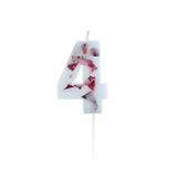 Pressed Petal Number 4 Birthday Cake Candle- 5 Inner Pack