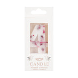 Pressed Petal Number 4 Birthday Cake Candle