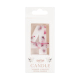 Pressed Petal Number 4 Birthday Cake Candle- 5 Inner Pack