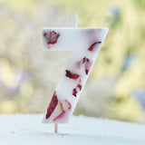 Pressed Petal Number 7 Birthday Cake Candle- 5 Inner Pack