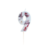 Pressed Petal Number 9 Birthday Cake Candle- 5 Inner Pack