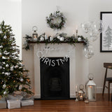 Silver Glitter Filled Wine Glass Christmas Place Card Holders