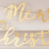 Merry Christmas Gold Acrylic Bunting- 5 Inner Pack