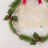 Merry Christmas Acrylic Gold Foliage Wreath