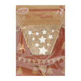 Festive Star Christmas Hessian Bunting - Vintage Noel