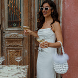 ISLA DE GAR Hive - White Feather Handmade Bridal Bag