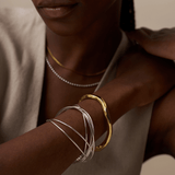 Fine Multi Interlocking Bangles - Silver