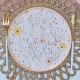 Pink Floral Paper Plates- 5 Inner Pack