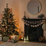 Blush Pink Felt Star and Bead Christmas Garland