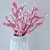Pink and White Felt Blossom Foliage Stems- 5 Inner Pack