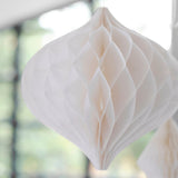 White Honeycomb Paper Hanging Decorations