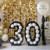 Black 30th Balloon Mosaic Frame Decoration- 4 Inner Pack