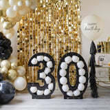 Black 30th Balloon Mosaic Frame Decoration- 4 Inner Pack