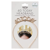 Champagne Gold 40th Birthday Headband