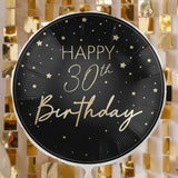 Black & Gold 30th Birthday Balloon- 5 Inner Pack