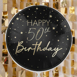 Black & Gold 50th Birthday Balloon