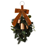 Foliage Christmas Door Swag with Velvet Ribbon & Bells- 5 Inner Pack