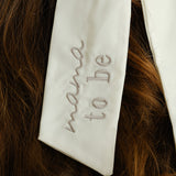 Ivory Embroidered 'Mama to Be' Hair Bow- 5 Inner Pack