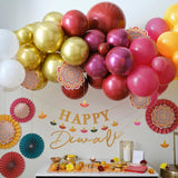 Diwali Balloon Arch Kit with Fans and Tealight Card Decorations- 5 Inner Pack