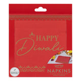 Red Happy Diwali Paper Napkins- 5 Inner Pack