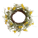 Yellow Artificial Flower Foliage Spring Wreath- 5 Inner Pack