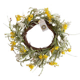 Yellow Artificial Flower Foliage Spring Wreath- 5 Inner Pack