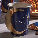 Navy & Gold Pop Out Moon Eid Paper Cups- 5 Inner Pack